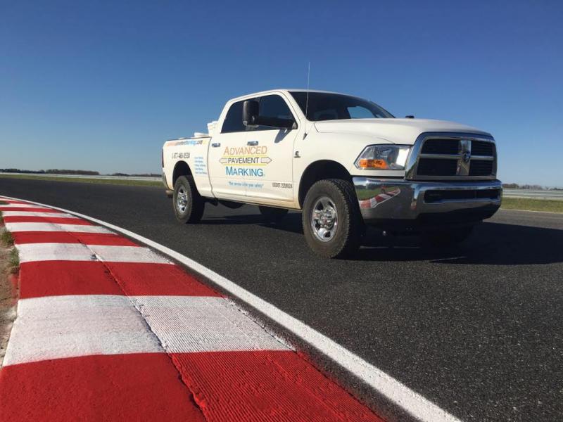 Race track painting by Advanced Pavement Marking